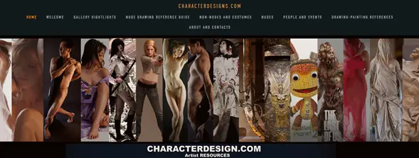 CharacterDesigns página para practira de dibujo de poses humanas para personajes de fantasía - dibujo artístico y animación